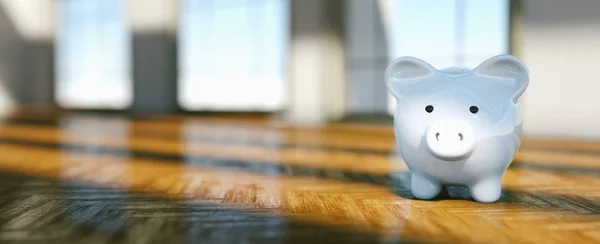 Piggy Bank Cor Como Líder Para Direção Certa Riqueza Investimento — Fotografia de Stock