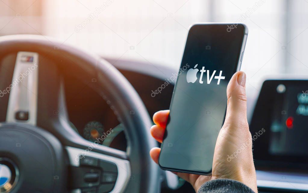 AACHEN, GERMANY - 10. September 2019 : Apple TV plus app on Apple iPhone.