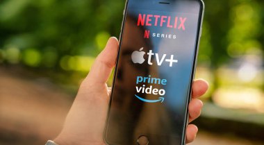 Aachen, Almanya - 10. Eylül 2019 : Video Streaming uygulamaları