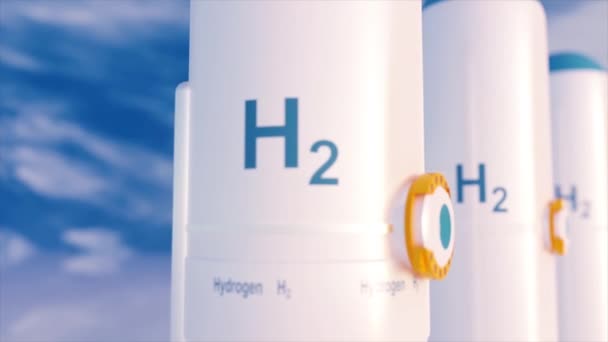 Produção Energia Renovável Hidrogénio Gás Hidrogénio Para Instalações Energia Limpa — Vídeo de Stock