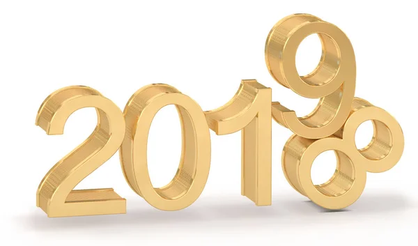 Golden 2019 2018 2019 Change Represents New Year 2019 — Stock Photo, Image