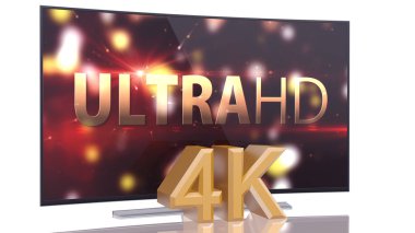 Eğri beyaz ekranda UltraHD akıllı Tv