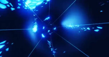 Arka plan ile animasyon uçuş neon ışık ile soyut fütüristik tünelde. Animasyon sorunsuz döngü.