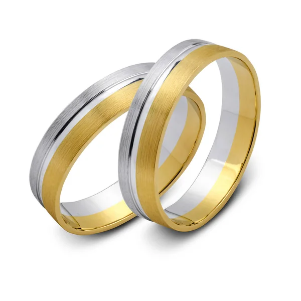 Pair Wedding Rings Isolated White Background — Stock Photo, Image