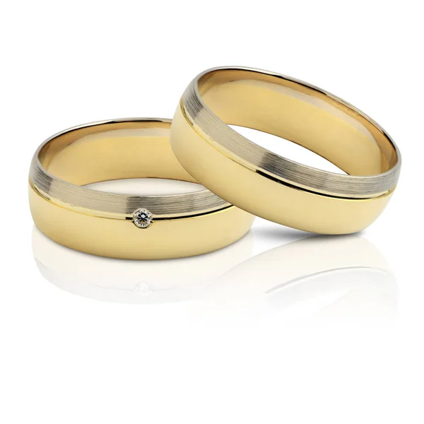 Pair Wedding Rings Isolated White Background — Stock Photo, Image
