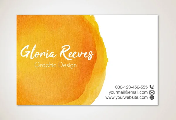 Watercolor business card template — Stock Vector
