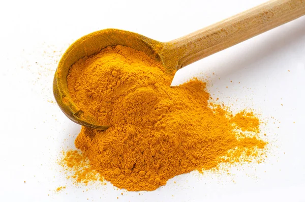 Polvo Cúrcuma Cúrcuma Curcuma Especia Que Curry Color Amarillo Utilizado — Foto de Stock