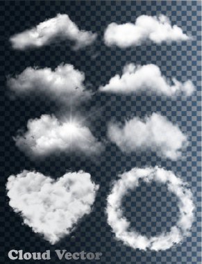 Şeffaf bulut vektörler kümesi