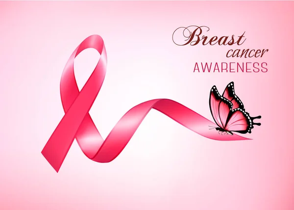 Μαστού Καρκίνος Ευαισθητοποίηση Ροζ Φόντο Διάνυσμα — Διανυσματικό Αρχείο