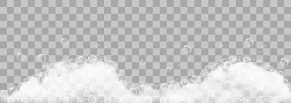 Handtvål Skum Och Bubblor Transparent Bakgrund Vektorillustration — Stock vektor