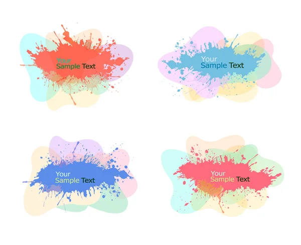 Collection of modern colorful abstract watercolor banners. Vecto — Stock Vector