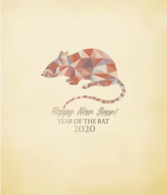 Happy New Year 2020 background. Year of the Rat concept. Vector