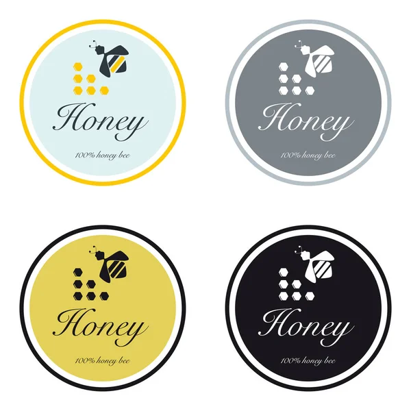Étiquette pour miel d'abeille — Image vectorielle