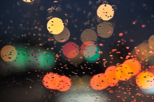 Regenachtige Dagen Regendruppels Venster Regen Regen Achtergrond Regen Bokeh Stockfoto