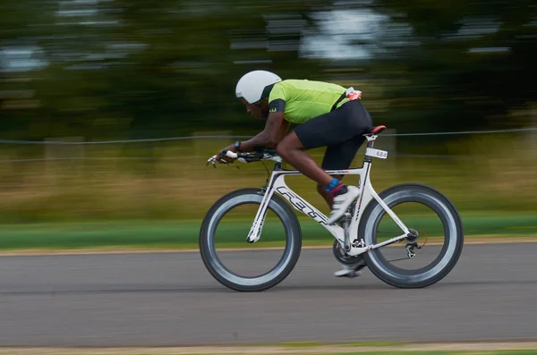 London Sep Tiathlete Com Uma Bicicleta Triatlo Disney London Reino — Fotografia de Stock