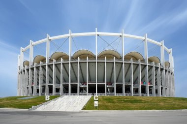 Bükreş, Romanya-Mayıs 9, 2012: Bükreş Ulusal Arena befor