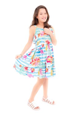 Genç kız beyaz, stüdyo yüzünden vurdu