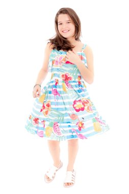 Genç kız beyaz, stüdyo yüzünden vurdu