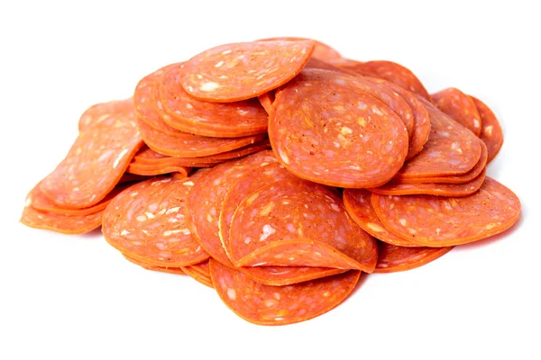 Przetworzone Salami Pokrojone Klasyczne Yummy Pepperoni — Zdjęcie stockowe