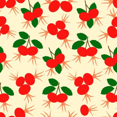 desen elle çizilmiş köpek-gül çilek, vektör çizim ile