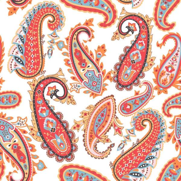 Motif paisley sans couture, papier peint vectoriel floral. Fond oriental traditionnel, imprimé textile . — Image vectorielle