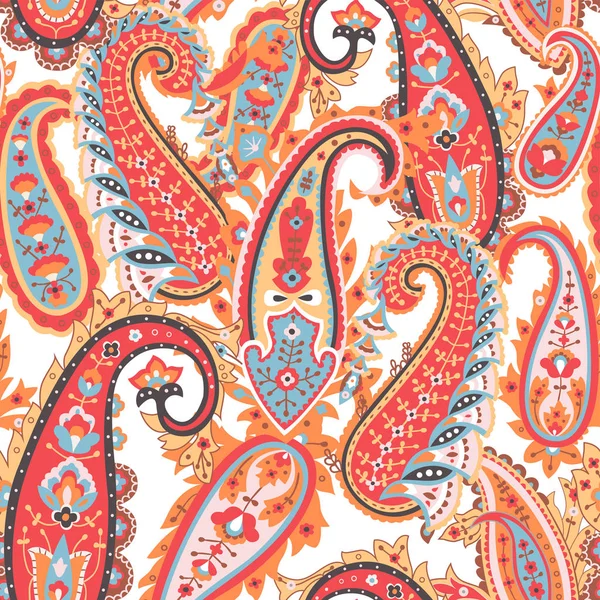 Padrão paisley sem costura, papel de parede vector floral. Fundo oriental tradicional, impressão têxtil . —  Vetores de Stock