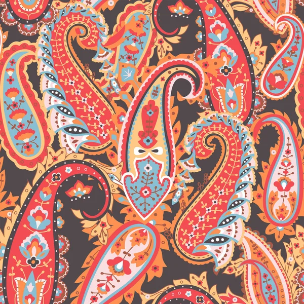 Nahtloses Paisley-Muster, florale Vektor-Tapete. traditioneller orientalischer Hintergrund, Textildruck. — Stockvektor