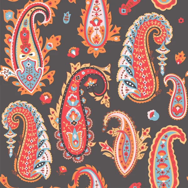 Padrão paisley sem costura, papel de parede vector floral. Fundo oriental tradicional, impressão têxtil . — Vetor de Stock