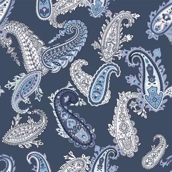 Nahtloses Paisley-Muster, florale Vektor-Tapete. traditioneller orientalischer Hintergrund, Textildruck. — Stockvektor