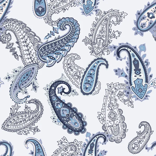 Nahtloses Paisley-Muster, florale Vektor-Tapete. traditioneller orientalischer Hintergrund, Textildruck. — Stockvektor