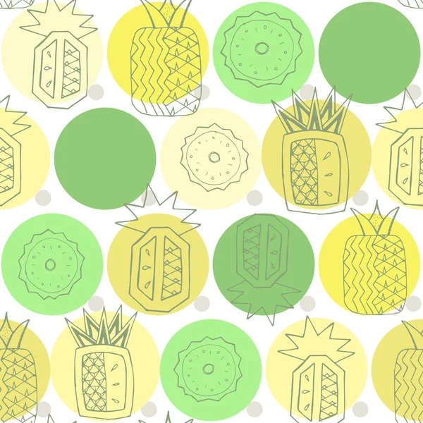 Fruits tropicaux motif sans couture, papier peint vectoriel coloré, impression textile — Image vectorielle