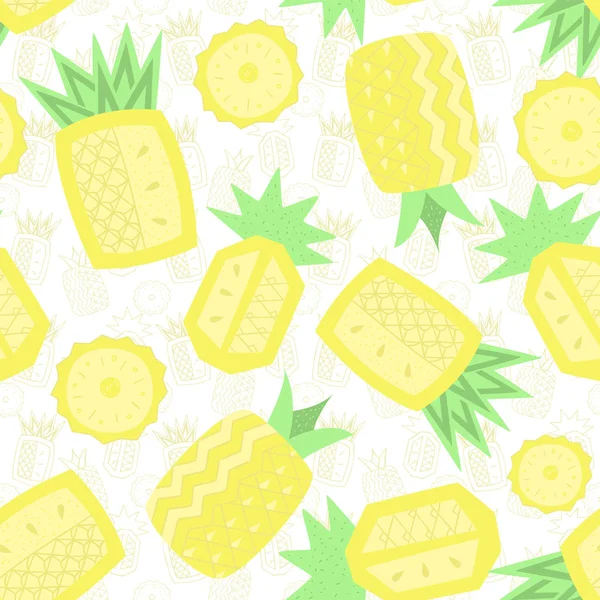 Tropiska frukter sömlösa mönster, färgglada vector tapet, textil print — Stock vektor