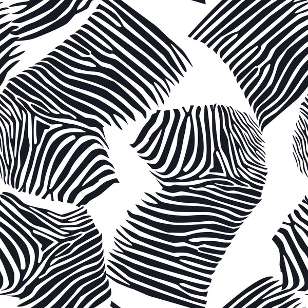 Abstract seamless pattern with zebra fur texture. Vector wallpaper. — Stock Vector