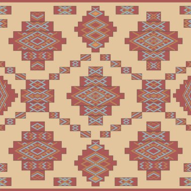 Navajo etnik geometrik desen, dikişsiz vektör duvar kağıdı. Soyut tekstil print.ac