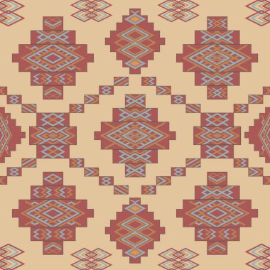 Navajo etnik geometrik desen, dikişsiz vektör duvar kağıdı. Soyut tekstil print.ac