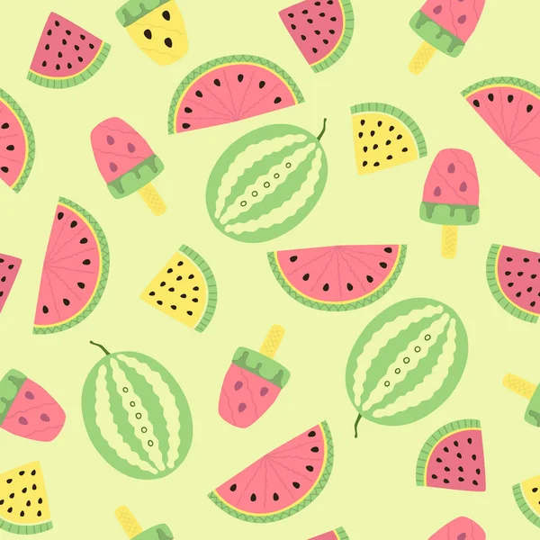 Fruits Tropicaux Motif Sans Couture Papier Peint Vectoriel Coloré Impression — Image vectorielle