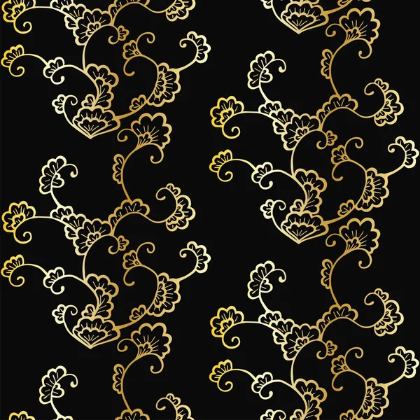 Virágos Varrat Nélküli Mintázat Vektortapéta Art Deco Stílusban Textil Szitanyomógép — Stock Vector