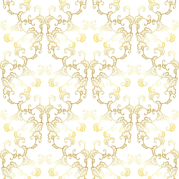 Floral Seamless Pattern Vector Wallpaper Art Deco Style Textile Print — Stock Vector