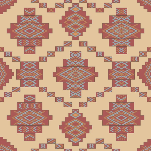 纳瓦霍民族几何图案 无缝矢量壁纸 抽象纺织品Print — 图库矢量图片