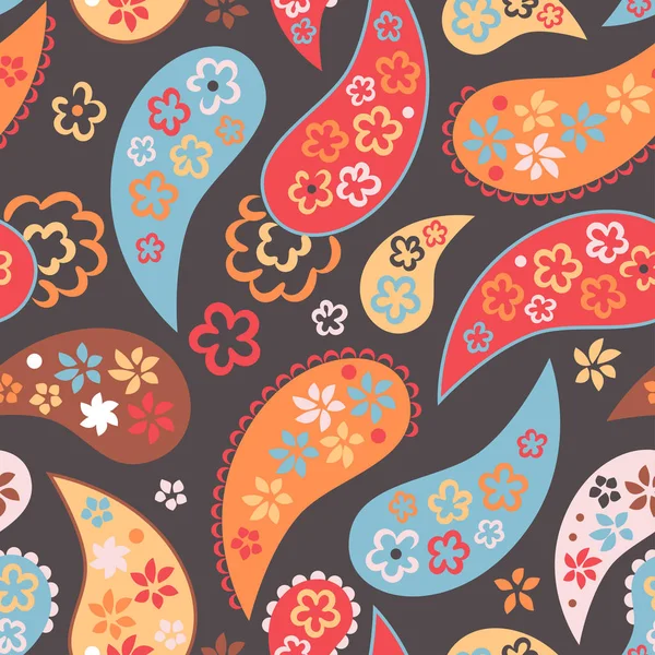 Padrão Oriental Paisley Sem Costura Fundo Floral Abstrato Impressão Têxtil — Vetor de Stock