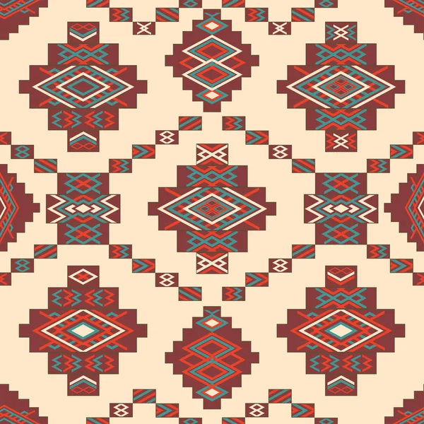 Nahtloses Muster Mit Ethnischen Geometrischen Ornamenten — Stockvektor