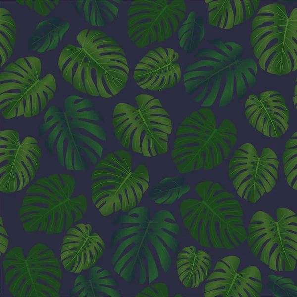 绿色热带叶无缝图案 图库矢量图片