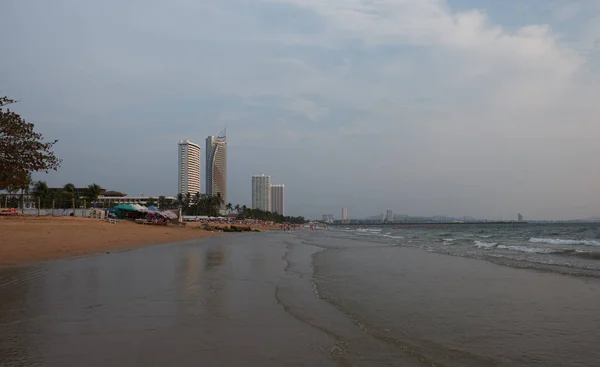 Uitzicht Stad Zee Vanaf Het Strand Pattaya — Stockfoto