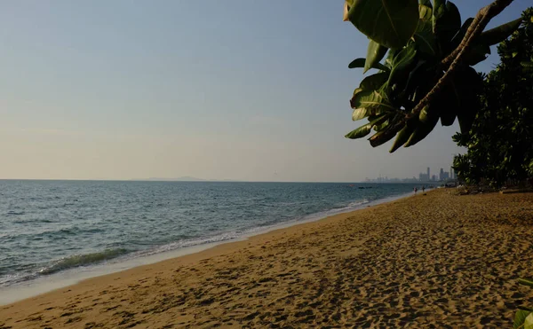 Vista Ciudad Mar Desde Playa Pattaya — Foto de Stock