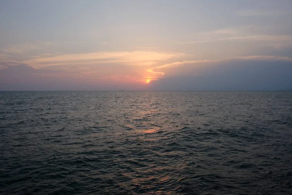 Puesta Sol Mar Pattaya Vista Desde Playa — Foto de Stock
