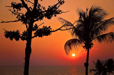 Tropikal denizde gün batımı