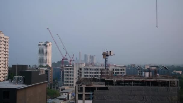 Pattaya Tailandia Marzo 2019 Construcción Nuevos Condominios Con Vistas Mar — Vídeo de stock