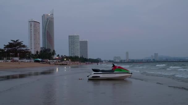 Playa Del Mar Atardecer Orillas Del Golfo Tailandia Ola Mar — Vídeos de Stock