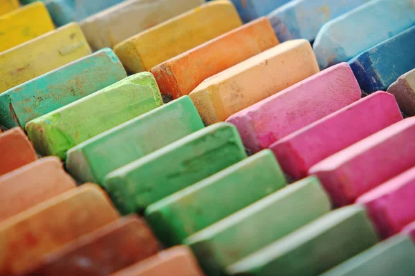 Schöne Reihe Von Farbpastellkreiden — Stockfoto