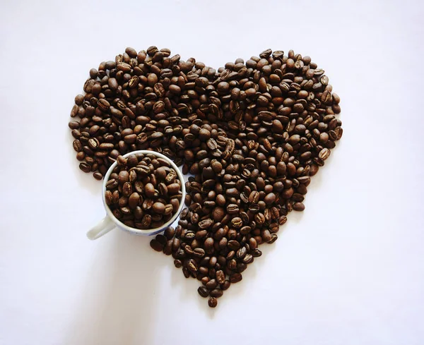 Gyönyörű Szétszórt Kávébab Háttér — Stock Fotó